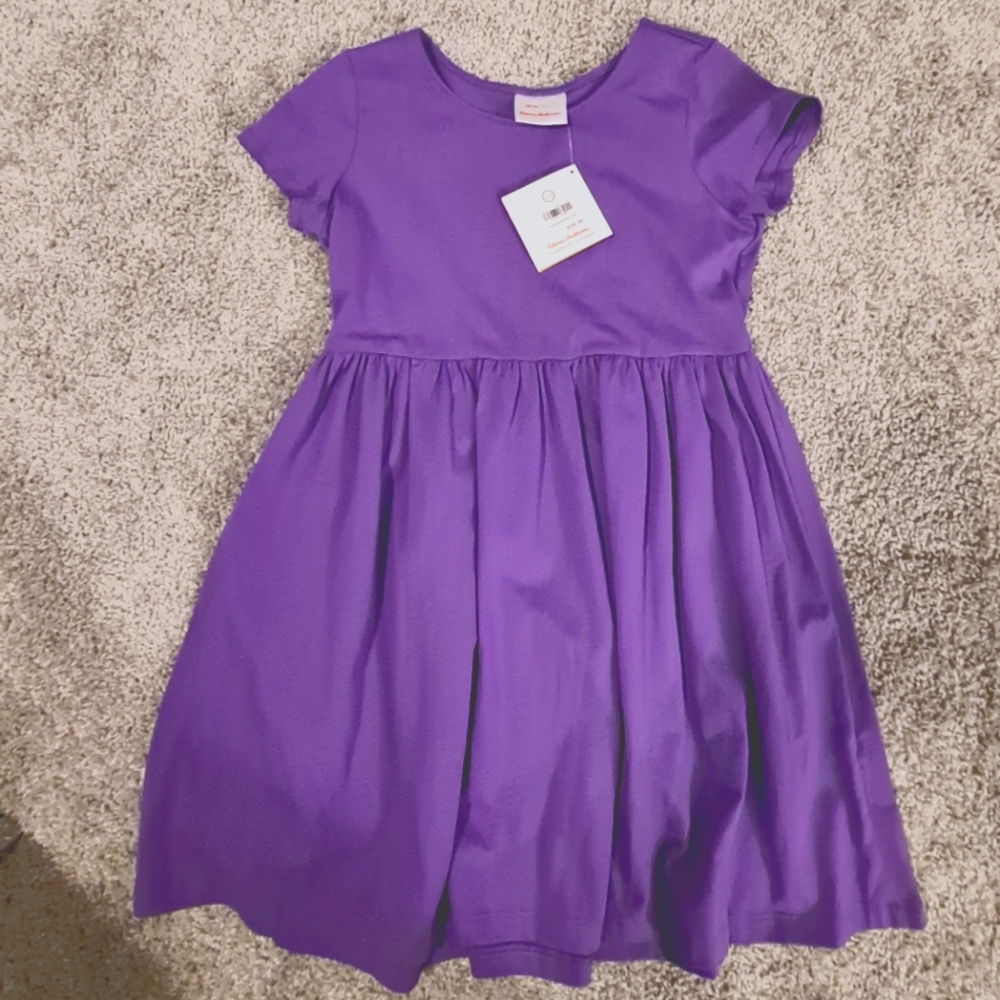 Hanna Andersson purple cotton dress 120 NWT